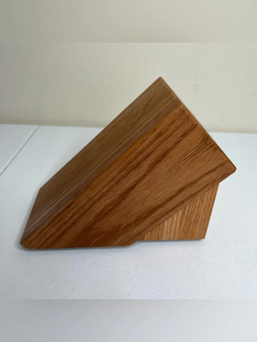 Cutco Honey Oak Wood 5 Slot Knife Block Holder Countertop Storage Made in USA
